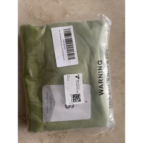 🌿🎨 NEW Riatour XS Pale Green Midi Dress –  Asymmetric Straps, Cotton, Pockets - Picture 8 of 10